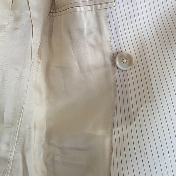 Celine Jude Blazer in Lightweight Striped Wool Ivoire/Noir Size 34 - Picture 3 of 13